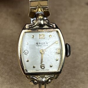 Vintage Gruen Veri Thin Watch Women’s Gold Tone Stretch Band AS IS.   W21